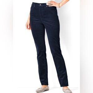 Talbots petites Heritage Stretch Corduroy Straight Leg Pants Curvy Navy Size 8P